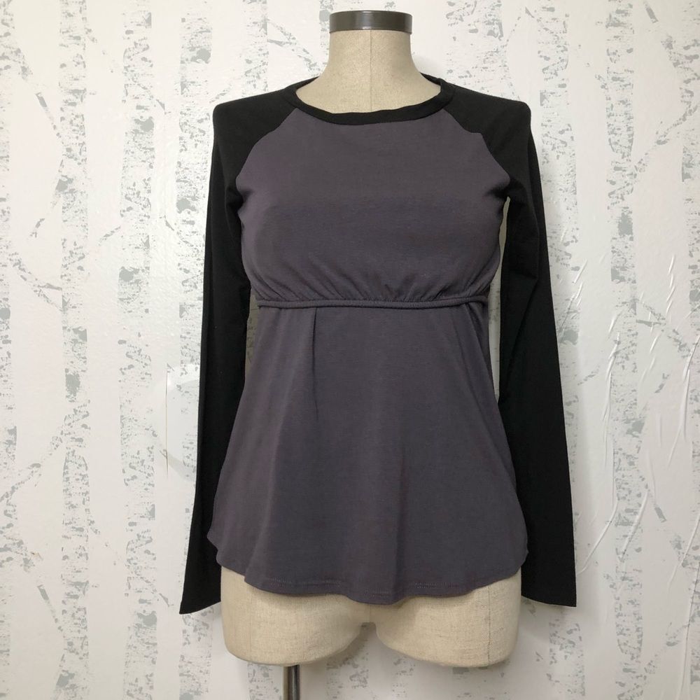 MAJAMAS Long Sleeve Nursing Top Breastfeeding Maternity Size S